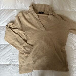 Theory Light Tan Knit Pullover